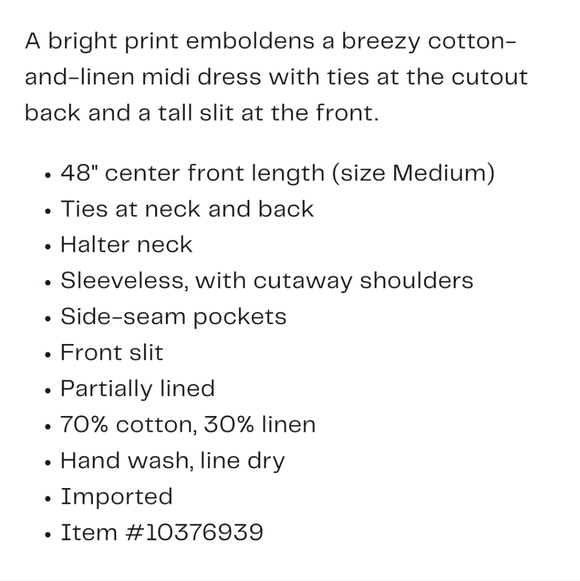 Nordstrom Lost & Wander Salt to the Sea Midi Halter Dress Red & Cream M NWT - Picture 12 of 13